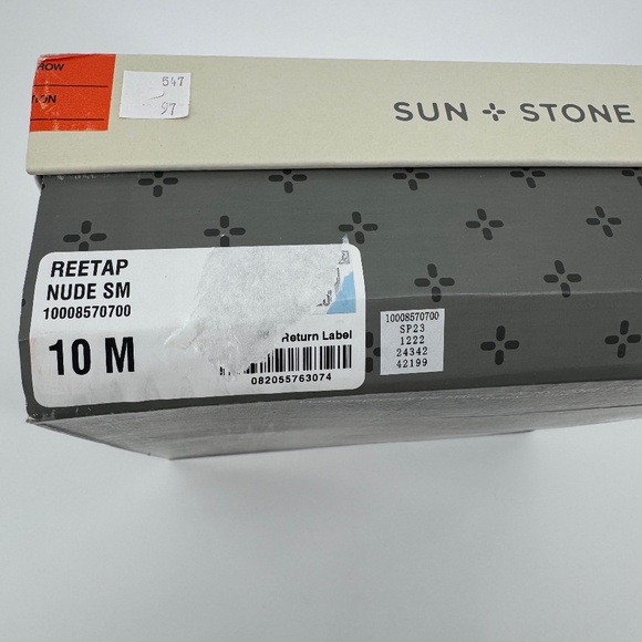 Sun + Stone Women's Tan Reeta Peep Toe Block Heel Platform Sandals Size 10 - Picture 11 of 11